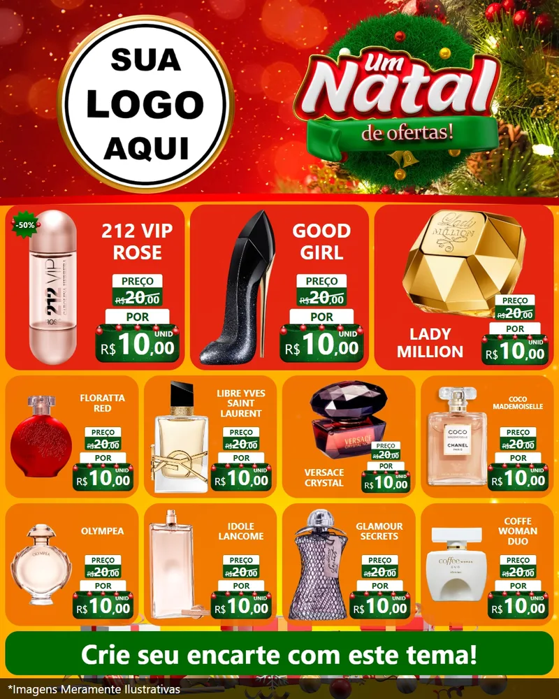 Modelo de Rede Social para Feed Instagram com o tema Um Natal de Ofertas para Perfumes