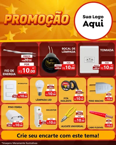Modelo de Rede Social para Feed Instagram com o tema Promoção para Materiais Elétricos