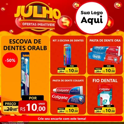 Modelo de Rede Social para Feed Facebook com o tema Julho Ofertas Imbatíveis para Higiene Pessoal