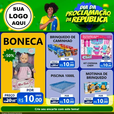 Modelo de Rede Social para Feed Facebook com o tema Dia Da Proclamação Da República para Brinquedos