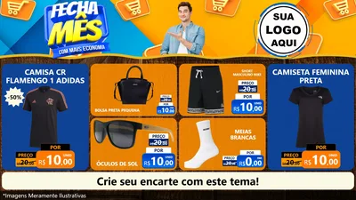 Modelo de TV para TV Horizontal com o tema Fecha Mês Com Mais Economia para Roupas e acessórios