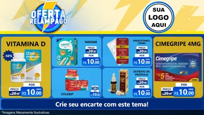 Modelo de TV para TV Horizontal com o tema Oferta Relâmpago para Farmácia
