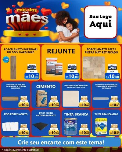 Modelo de Rede Social para Feed Instagram com o tema Mês das Mães para Pisos e revestimentos