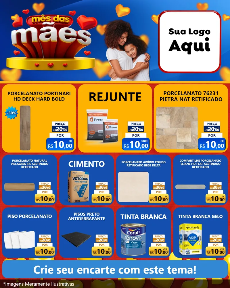 Modelo de Rede Social para Feed Instagram com o tema Mês das Mães para Pisos e revestimentos