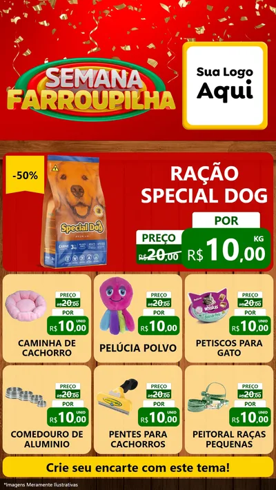 Modelo de Rede Social para Stories com o tema Semana Farroupilha para Pet Shop