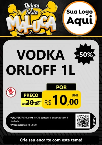 Modelo de Cartaz para Cartaz A4 Vertical com o tema Quinta e Sexta Maluca para Distribuidora de bebidas