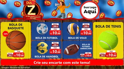 Modelo de TV para TV Horizontal com o tema Dia Z - O Dia Mais Barato Do Mês para Artigos Esportivos