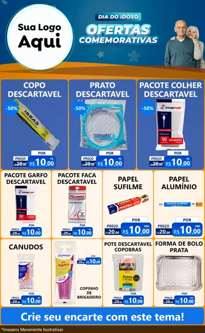 Modelo de Encarte para Encarte Grande com o tema Dia do Idoso