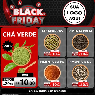 Modelo de Rede Social para Feed Facebook com o tema Black Friday para Produtos Naturais