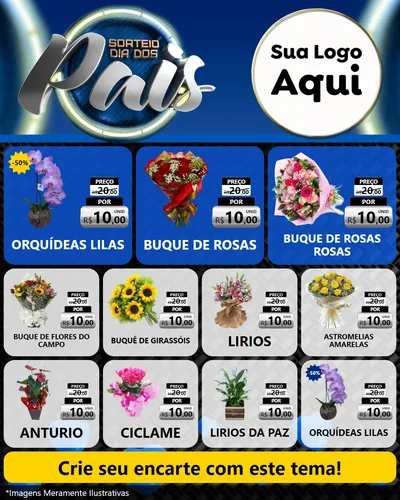 Modelo de Rede Social para Feed Instagram com o tema Sorteio Dia Dos Pais para Floricultura e jardim