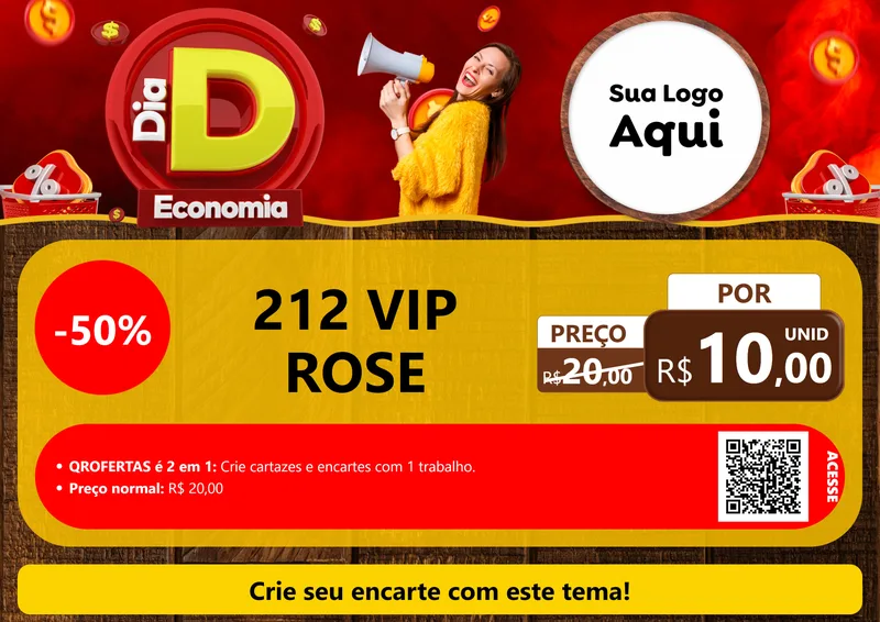 Modelo de Cartaz para Cartaz A4 Horizontal com o tema Dia D Economia para Perfumes