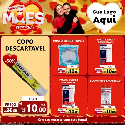 Modelo de Rede Social para Feed Facebook com o tema Semana das Mães Premiada para Embalagens