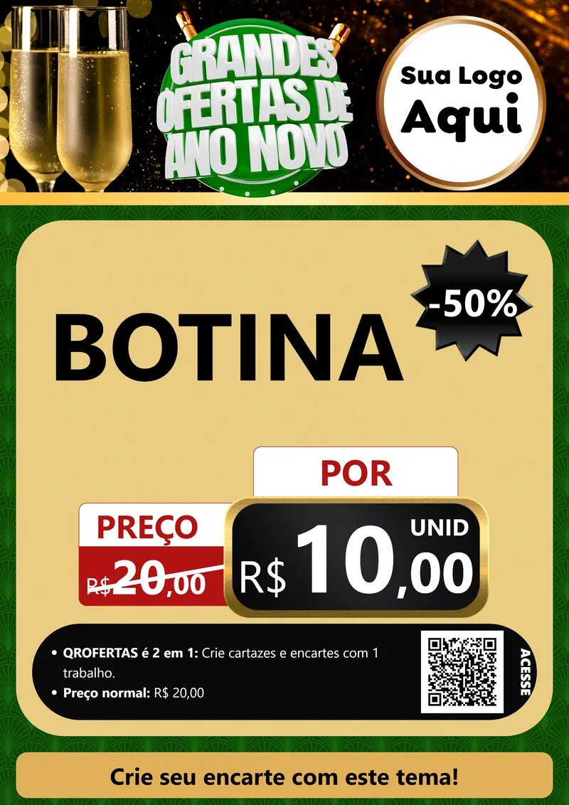 Modelo de Cartaz para Cartaz A4 Vertical com o tema Grandes Ofertas de Ano Novo para Agropecuária