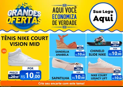 Modelo de Encarte para Encarte A4 Horizontal com o tema Grandes Ofertas para Calçados