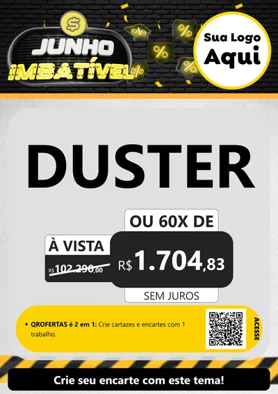 Modelo de Cartaz para Cartaz A4 Vertical com o tema Junho Imbatível para Concessionaria de Carros