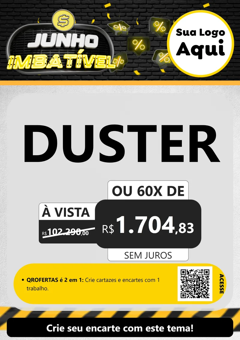 Modelo de Cartaz para Cartaz A4 Vertical com o tema Junho Imbatível para Concessionaria de Carros