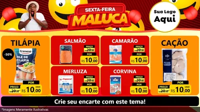 Modelo de TV para TV Horizontal com o tema Sexta-feira Maluca para Peixaria
