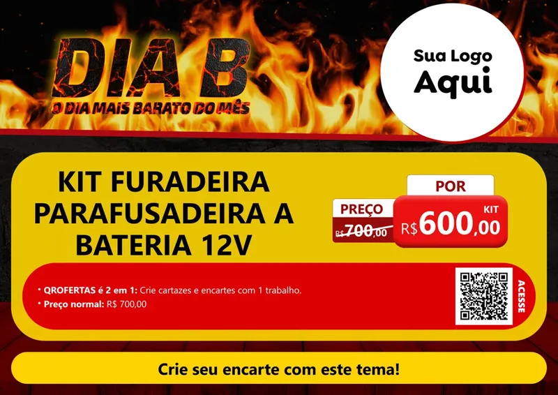 Modelo de Cartaz para Cartaz A4 Horizontal com o tema Dia B para Maquinas e Ferramentas