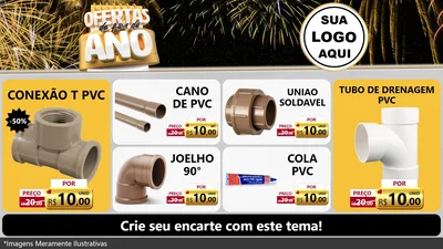 Modelo de TV para TV Horizontal com o tema Ofertas de Fim de Ano para Tubos e conexões