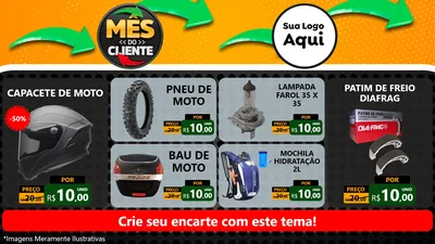 Modelo de TV para TV Horizontal com o tema Mês do Cliente para Moto peças