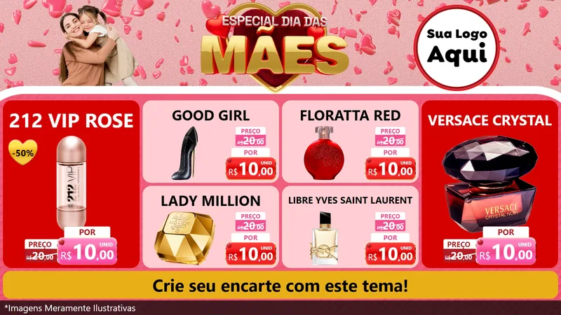 Modelo de TV para TV Horizontal com o tema Especial Dia Das Mães para Perfumes