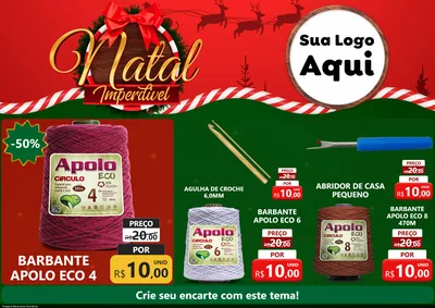 Modelo de Encarte para Encarte A4 Horizontal com o tema Natal Imperdível para Armarinho e Aviamentos