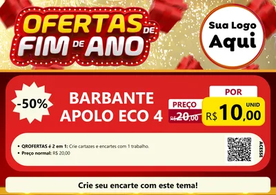 Modelo de Cartaz para Cartaz A4 Horizontal com o tema Ofertas de Fim de Ano para Armarinho e Aviamentos