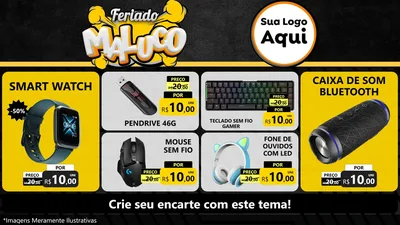 Modelo de TV para TV Horizontal com o tema Feriado Maluco para Informática