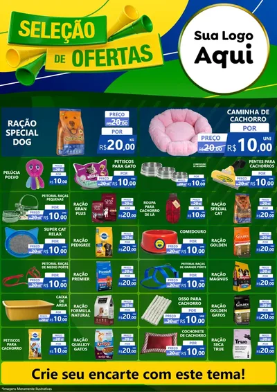 Modelo de Encarte para Encarte A4 Vertical com o tema Seleção de Ofertas - Copa para Pet Shop