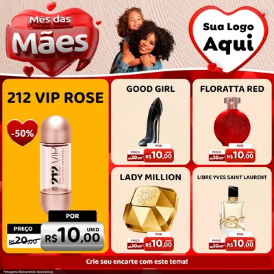 Modelo de Rede Social para Feed Facebook com o tema Mês das Mães para Perfumes