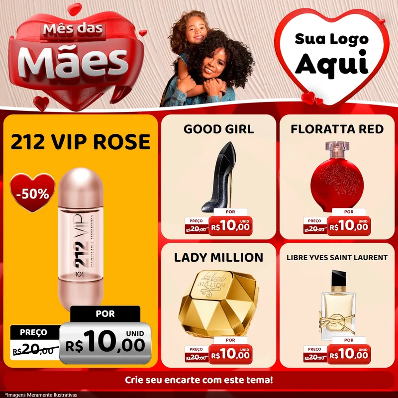 Modelo de Rede Social para Feed Facebook com o tema Mês das Mães para Perfumes