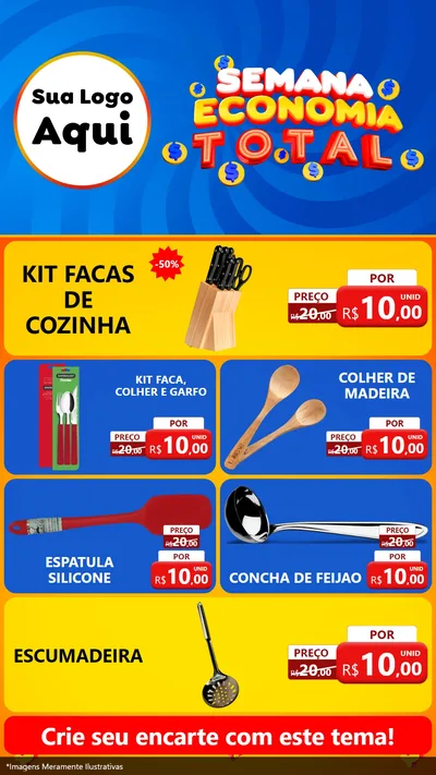 Modelo de TV para TV Vertical com o tema Semana Economia Total para Utilidades Domésticas