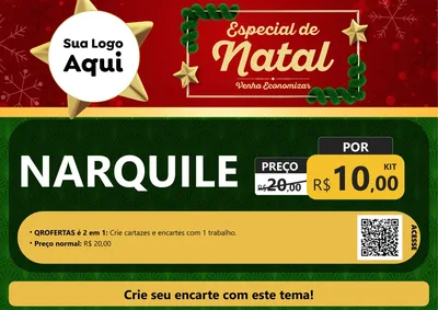 Modelo de Cartaz para Cartaz A4 Horizontal com o tema Especial de Natal para Tabacaria