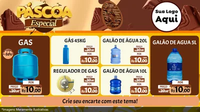Modelo de TV para TV Horizontal com o tema Páscoa Especial para Água e gás