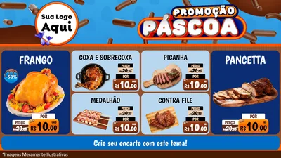 Modelo de TV para TV Horizontal com o tema Promoção Páscoa para Assados