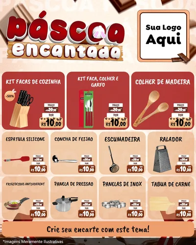 Modelo de Rede Social para Feed Instagram com o tema Páscoa Encantada para Utilidades Domésticas