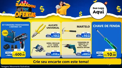 Modelo de TV para TV Horizontal com o tema Sabadou de Ofertas para Maquinas e Ferramentas