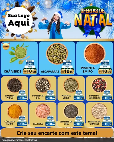 Modelo de Rede Social para Feed Instagram com o tema Ofertas de Natal para Produtos Naturais