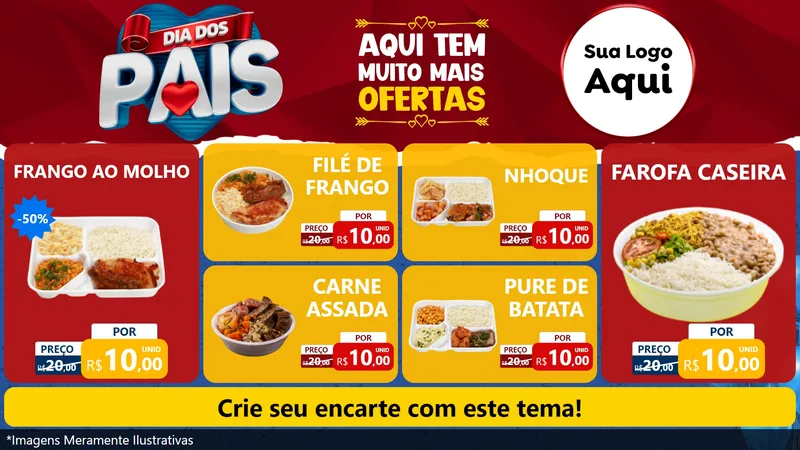 Modelo de TV para TV Horizontal com o tema Dia dos Pais para Restaurante