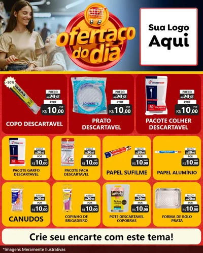 Modelo de Rede Social para Feed Instagram com o tema Ofertaço Do Dia para Embalagens