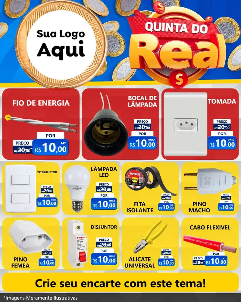 Modelo de Rede Social para Feed Instagram com o tema Quinta do Real para Materiais Elétricos