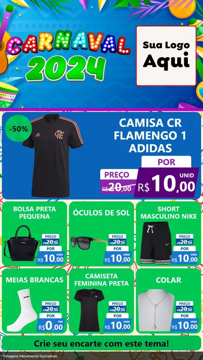 Modelo de Rede Social para Stories com o tema Carnaval 2027 para Roupas e acessórios