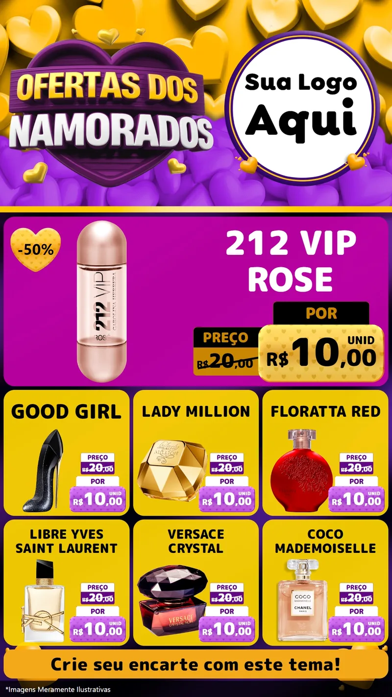 Modelo de Rede Social para Stories com o tema Oferta Dos Namorados para Perfumes