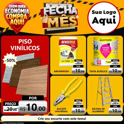 Modelo de Rede Social para Feed Facebook com o tema Fecha Mês para Material para Construção