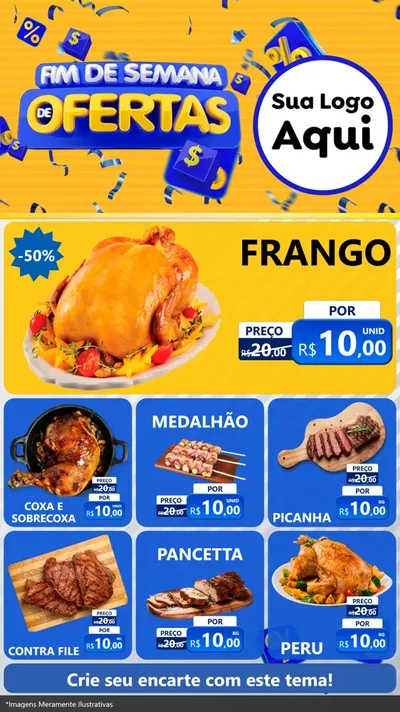 Modelo de Rede Social para Stories com o tema Fim de Semana de Ofertas para Assados