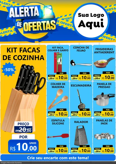 Modelo de Encarte para Encarte A4 Vertical com o tema Alerta de Ofertas para Utilidades Domésticas