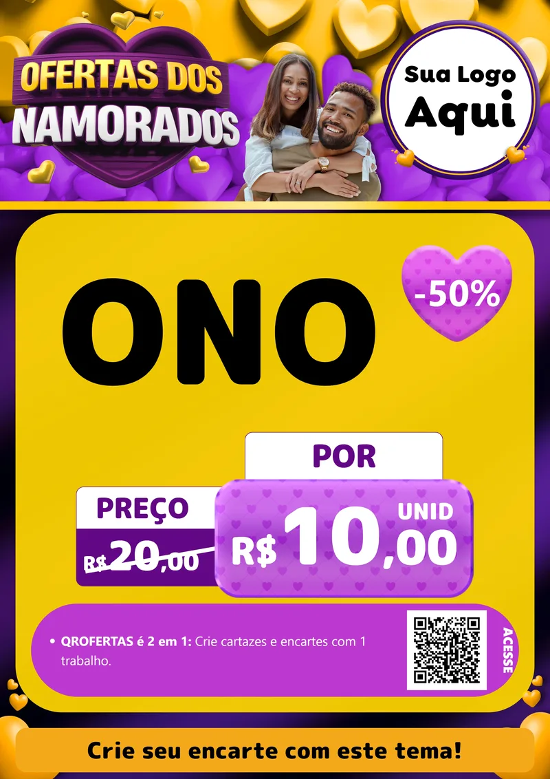 Modelo de Cartaz para Cartaz A4 Vertical com o tema Oferta Dos Namorados para Óticas