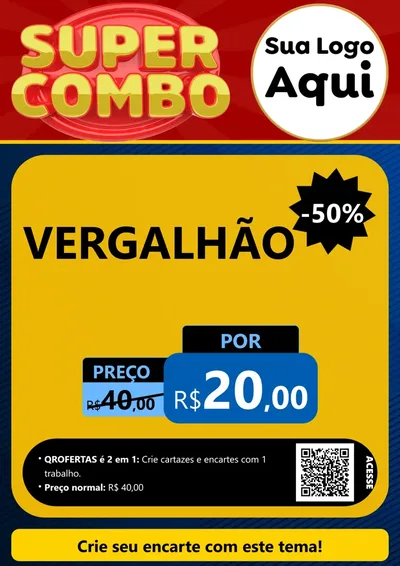 Modelo de Cartaz para Cartaz A4 Vertical com o tema Super Combo para Ferragens