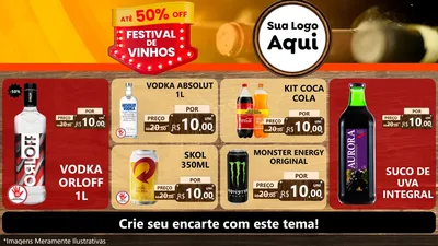 Modelo de TV para TV Horizontal com o tema Festival de Vinhos para Distribuidora de bebidas