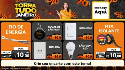 Modelo de TV para TV Horizontal com o tema Torra Tudo Janeiro para Materiais Elétricos